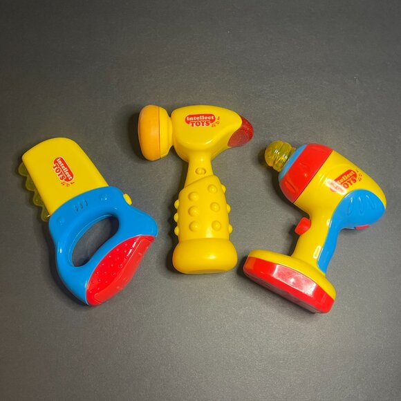 Set of 3 Intellect Yellow Battery Operated Light Up & Sound Kids Tool Toys READ - Picture 8 of 8